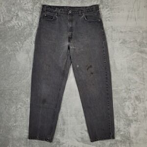 Vtg 90s Levi's 550 Jeans Black Orange Tab Jeans Denim Mens 36x30 (Fits 34x29)